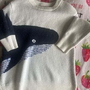 Whale Graphic Sweater in Black and White